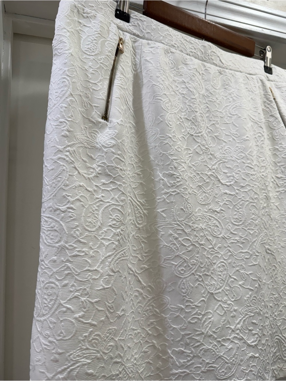 Cato White Textured A-Line Skirt Textured Fully Lined Size XL - Picture 4 of 14